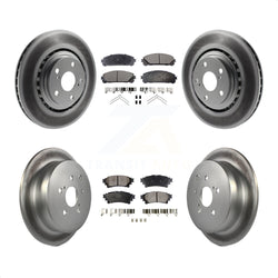 Front Rear Coated Disc Brake Rotors And Semi-Metallic Pads Kit For Toyota Highlander Sienna Lexus RX350 RX450h KGF-101022