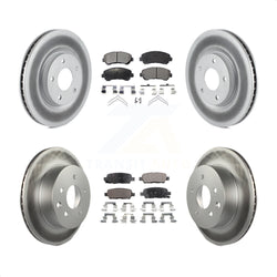 Front Rear Coated Disc Brake Rotors And Semi-Metallic Pads Kit For Nissan Rogue Select KGF-101024