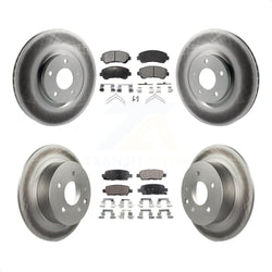 Front Rear Coated Disc Brake Rotors And Semi-Metallic Pads Kit For 2007-2012 Nissan Sentra SE-R Spec V KGF-101026
