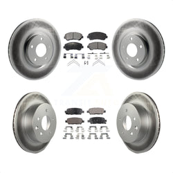 Front Rear Coated Disc Brake Rotors And Semi-Metallic Pads Kit For 2014-2017 Nissan Juke Nismo RS KGF-101027