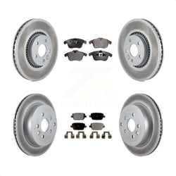 Front Rear Coated Disc Brake Rotors And Semi-Metallic Pads Kit For 2008-2011 Land Rover LR2 KGF-101029