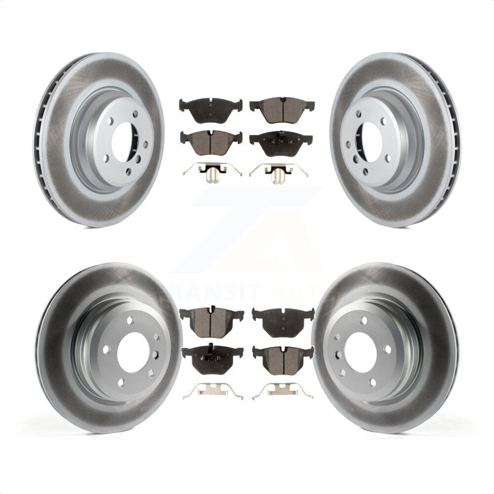 Front Rear Coated Disc Brake Rotors And Semi-Metallic Pads Kit For 2007 BMW 335xi KGF-101032 by Transit Auto