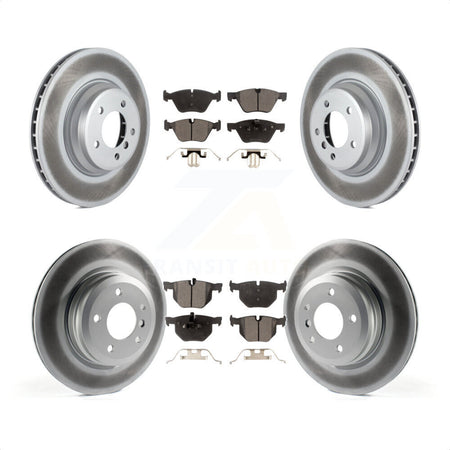 Front Rear Coated Disc Brake Rotors And Semi-Metallic Pads Kit For 2007 BMW 335xi KGF-101032 by Transit Auto