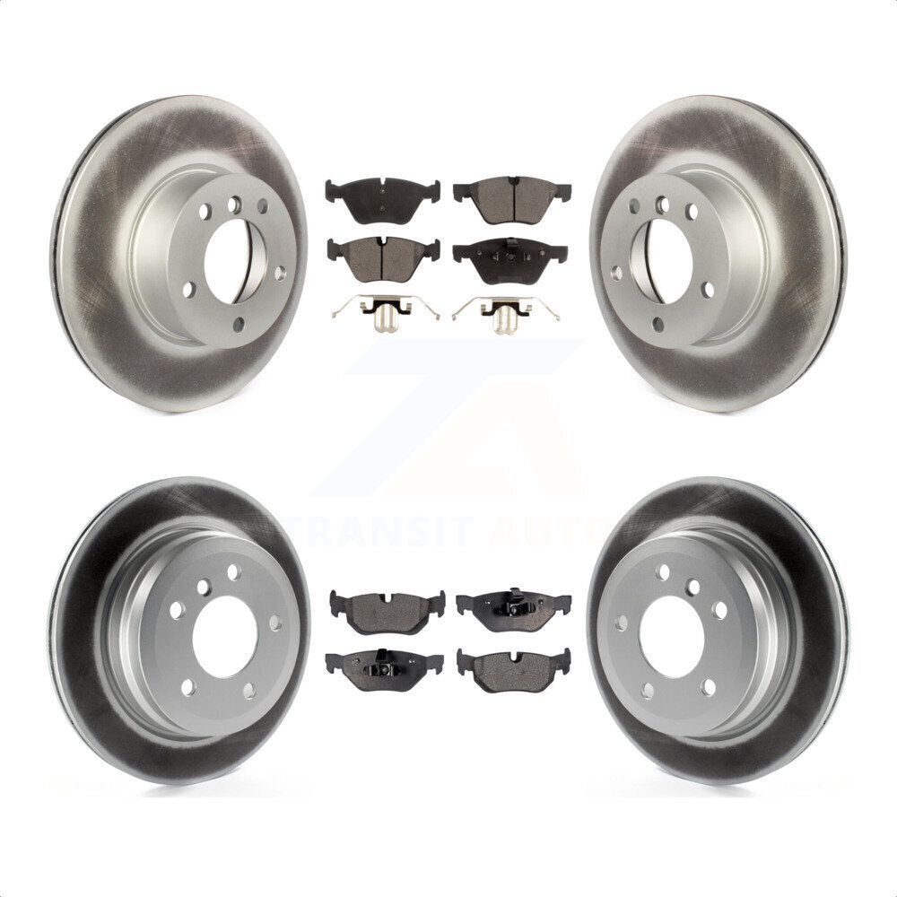 Front Rear Coated Disc Brake Rotors And Semi-Metallic Pads Kit For 2008 BMW 328xi To 08 07 KGF-101034 by Transit Auto