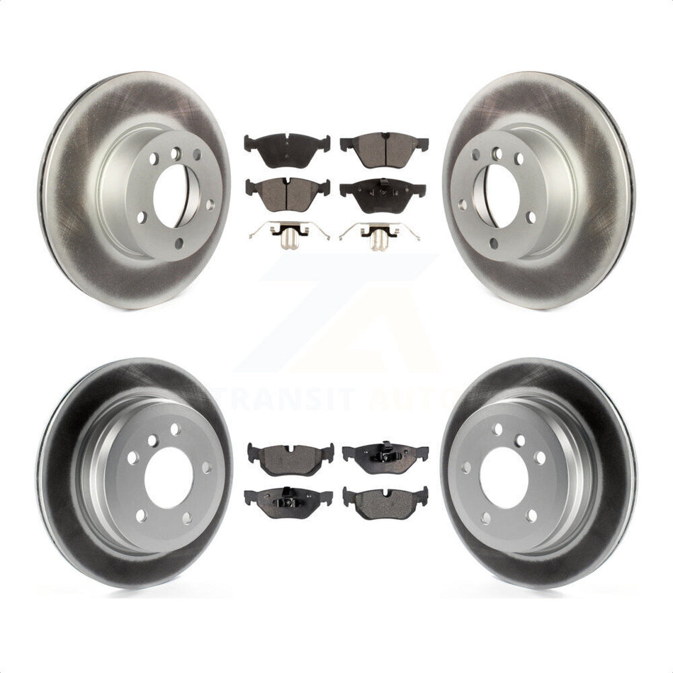 Front Rear Coated Disc Brake Rotors And Semi-Metallic Pads Kit For 2008 BMW 328xi To 08 07 KGF-101034 by Transit Auto