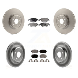 Front Rear Coated Disc Brake Rotors And Semi-Metallic Pads Kit For 2009-2010 Audi Q5 With 345mm Diameter Rotor KGF-101046