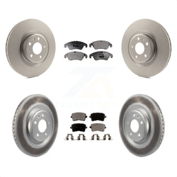 Front Rear Coated Disc Brake Rotors And Semi-Metallic Pads Kit For Audi Q5 S5 KGF-101048