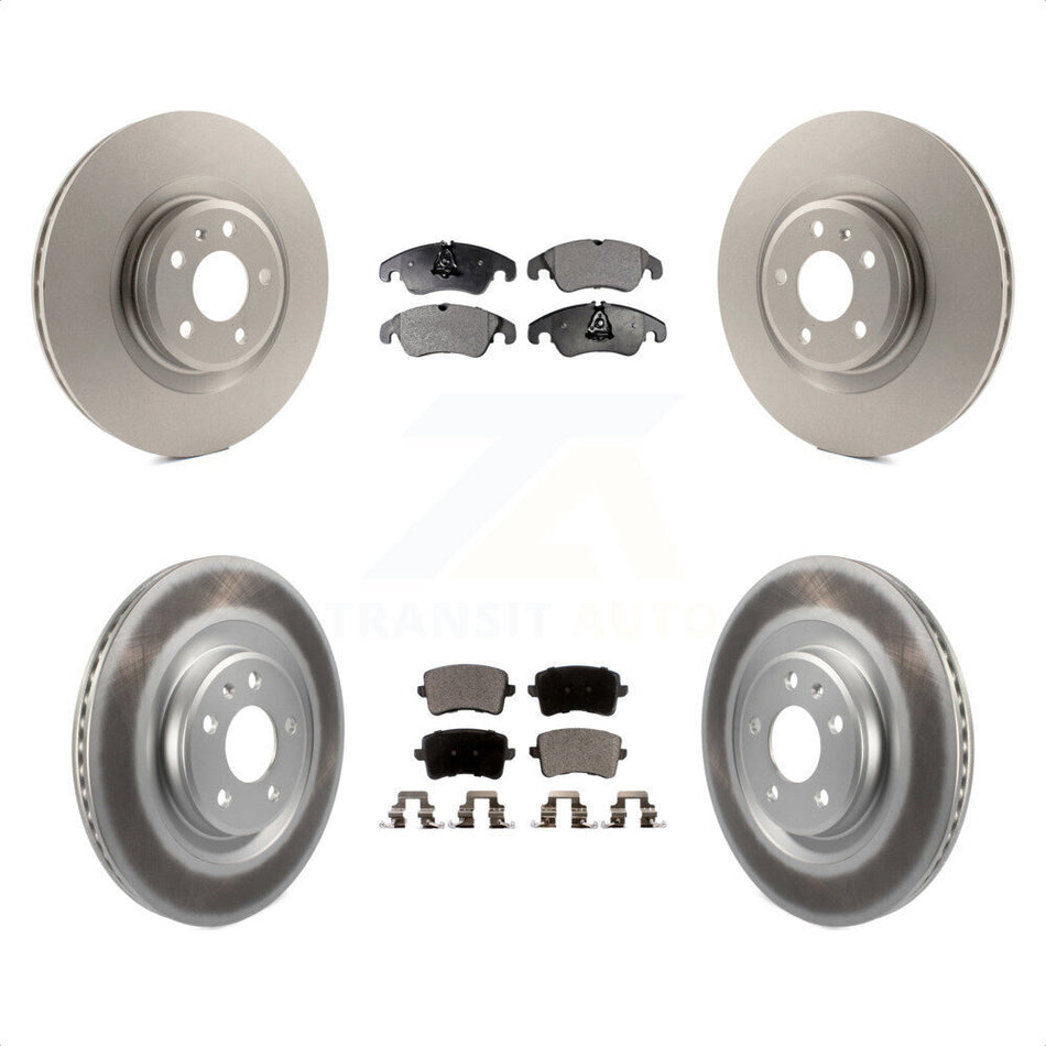 Front Rear Coated Disc Brake Rotors And Semi-Metallic Pads Kit For Audi Q5 S5 KGF-101048 by Transit Auto