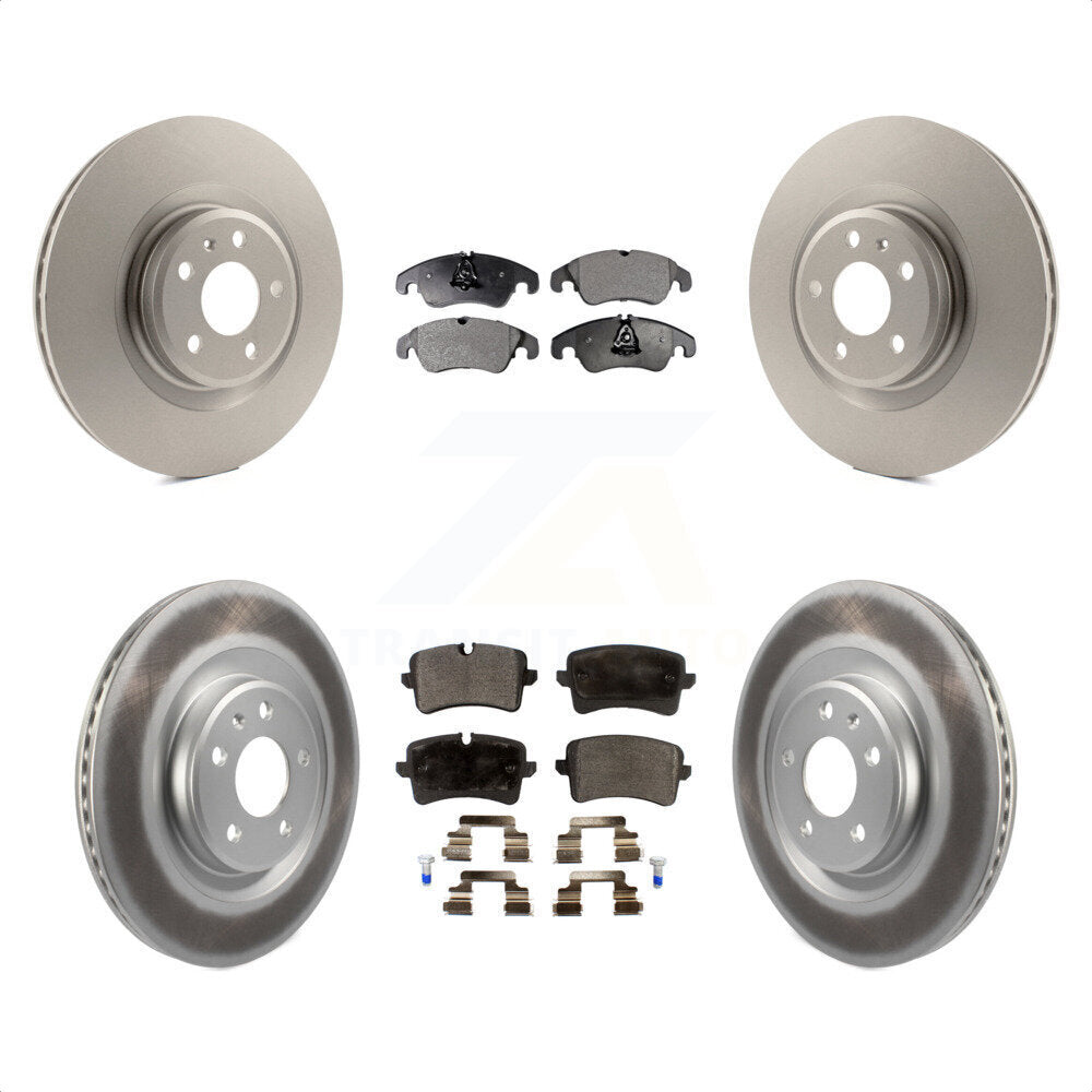 Front Rear Coated Disc Brake Rotors And Semi-Metallic Pads Kit For Audi A6 Quattro A7 KGF-101049 by Transit Auto