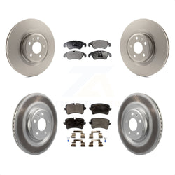 Front Rear Coated Disc Brake Rotors And Semi-Metallic Pads Kit For Audi A6 Quattro A7 KGF-101049