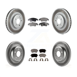 Front Rear Coated Disc Brake Rotors And Semi-Metallic Pads Kit For Audi Q5 A4 Quattro A5 KGF-101051