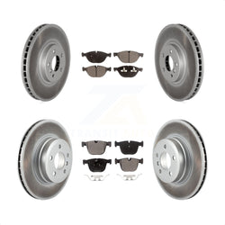 Front Rear Coated Disc Brake Rotors And Semi-Metallic Pads Kit For BMW X5 X6 xDrive50i KGF-101055