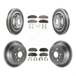 Front Rear Coated Disc Brake Rotors And Semi-Metallic Pads Kit For 2009-2016 Toyota Venza KGF-101059