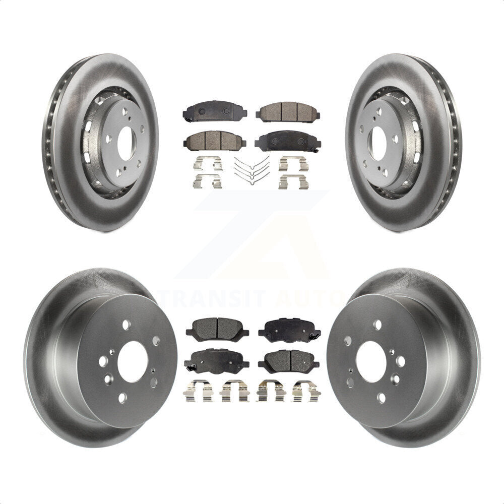 Front Rear Coated Disc Brake Rotors And Semi-Metallic Pads Kit For 2009-2016 Toyota Venza KGF-101059 by Transit Auto