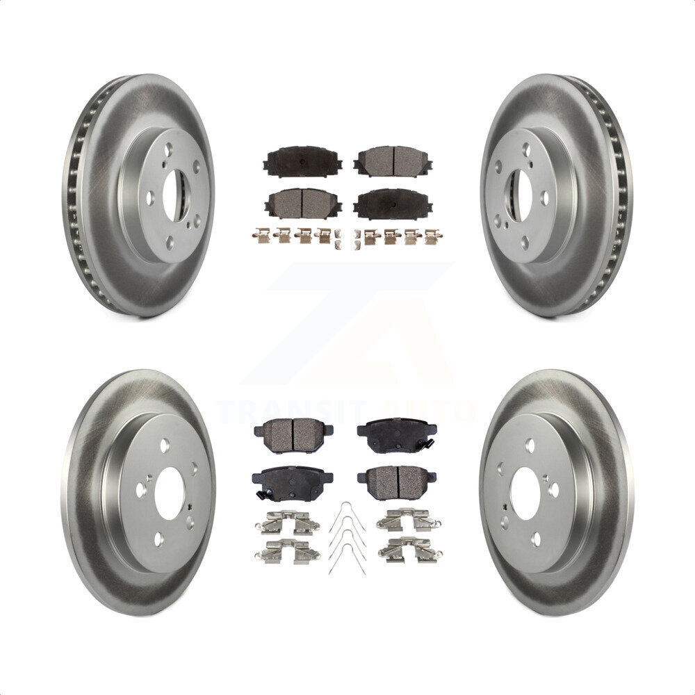 Front Rear Coated Disc Brake Rotors And Semi-Metallic Pads Kit For Toyota Prius Lexus CT200h Plug-In KGF-101062 by Transit Auto