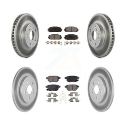 Front Rear Coated Disc Brake Rotors And Semi-Metallic Pads Kit For Lexus CT200h KGF-101063