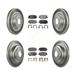 Front Rear Coated Disc Brake Rotors And Semi-Metallic Pads Kit For Hyundai Genesis Coupe KGF-101068