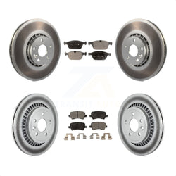 Front Rear Coated Disc Brake Rotors And Semi-Metallic Pads Kit For 2010-2015 Volvo XC60 KGF-101069