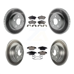 Front Rear Coated Disc Brake Rotors And Semi-Metallic Pads Kit For Mercedes-Benz C300 C250 C230 KGF-101071