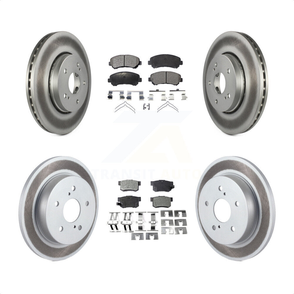 Front Rear Coated Disc Brake Rotors And Semi-Metallic Pads Kit For 2010-2013 Suzuki Kizashi KGF-101083 by Transit Auto