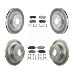 Front Rear Coated Disc Brake Rotors And Semi-Metallic Pads Kit For Nissan Sentra Juke KGF-101086