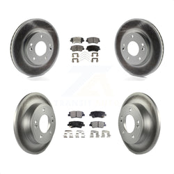 Front Rear Coated Disc Brake Rotors And Semi-Metallic Pads Kit For Kia Forte Hyundai Elantra GT Forte5 Koup KGF-101090