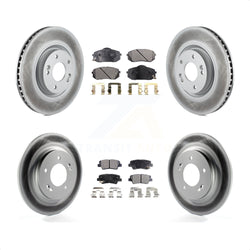 Front Rear Coated Disc Brake Rotors And Semi-Metallic Pads Kit For 2015 Hyundai Sonata GAS engine With Power Operated Parking KGF-101096