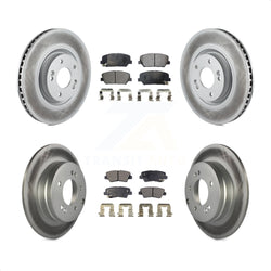Front Rear Coated Disc Brake Rotors And Semi-Metallic Pads Kit For Kia Optima 2.0L KGF-101097
