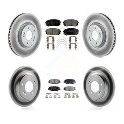 Front Rear Coated Disc Brake Rotors And Semi-Metallic Pads Kit For 2016 Hyundai Sonata GAS engine With Power Operated Parking KGF-101102