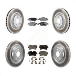Front Rear Coated Disc Brake Rotors And Semi-Metallic Pads Kit For Audi A6 KGF-101108