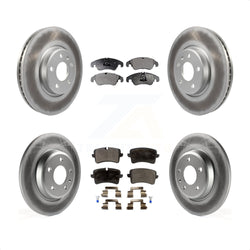 Front Rear Coated Disc Brake Rotors And Semi-Metallic Pads Kit For 2013 Audi A6 With 320mm Diameter Rotor KGF-101111