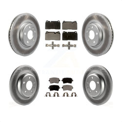 Front Rear Coated Disc Brake Rotors And Semi-Metallic Pads Kit For Audi Q5 KGF-101112