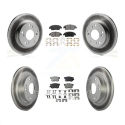 Front Rear Coated Disc Brake Rotors And Semi-Metallic Pads Kit For 2013-2015 Acura ILX 1.5L KGF-101115