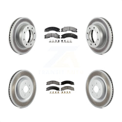 Front Rear Coated Disc Brake Rotors And Semi-Metallic Pads Kit For Nissan NV2500 NV3500 NV1500 KGF-101116