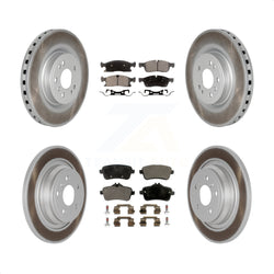 Front Rear Coated Disc Brake Rotors And Semi-Metallic Pads Kit For Mercedes-Benz ML350 GLE350 ML250 GLE300d KGF-101118