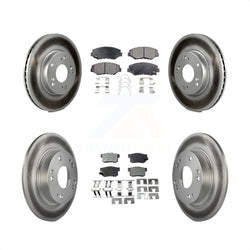 Front Rear Coated Disc Brake Rotors And Semi-Metallic Pads Kit For 2013 Acura ILX 2.0L KGF-101119