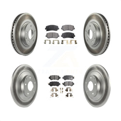 Front Rear Coated Disc Brake Rotors And Semi-Metallic Pads Kit For Mazda CX-5 KGF-101122
