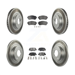Front Rear Coated Disc Brake Rotors And Semi-Metallic Pads Kit For Mazda 6 KGF-101124