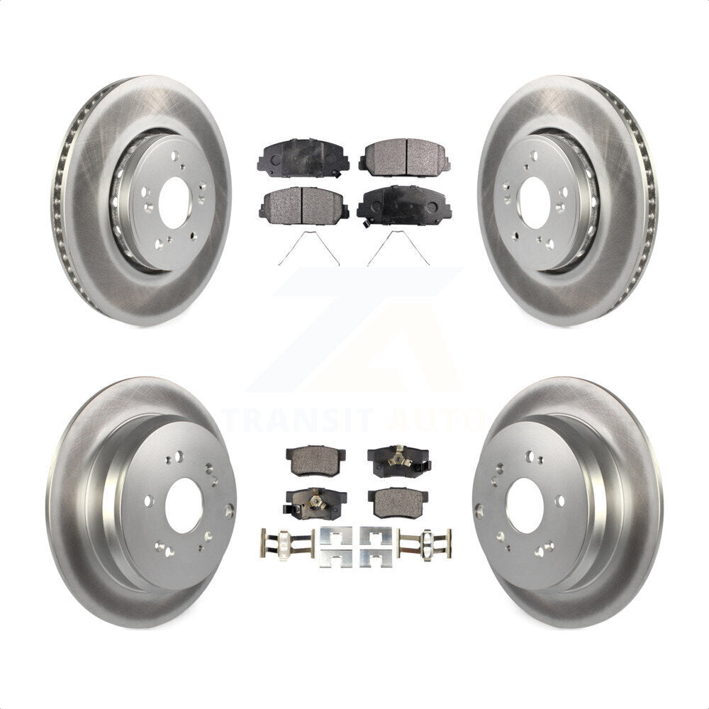 Front Rear Coated Disc Brake Rotors And Semi-Metallic Pads Kit For 2013-2018 Acura RDX KGF-101125 by Transit Auto