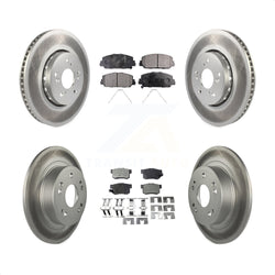 Front Rear Coated Disc Brake Rotors And Semi-Metallic Pads Kit For 2016 Acura ILX KGF-101126