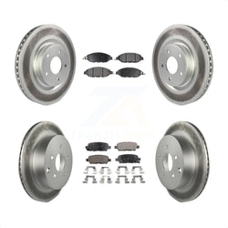 Front Rear Coated Disc Brake Rotors And Semi-Metallic Pads Kit For Nissan Pathfinder Murano INFINITI QX60 JX35 KGF-101134