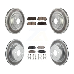 Front Rear Coated Disc Brake Rotors And Semi-Metallic Pads Kit For 2016-2017 INFINITI QX50 KGF-101136