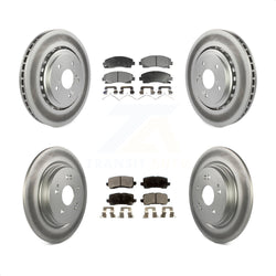 Front Rear Coated Disc Brake Rotors And Semi-Metallic Pads Kit For 2015-2020 Acura TLX KGF-101137