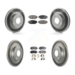 Front Rear Coated Disc Brake Rotors And Semi-Metallic Pads Kit For 2016-2018 Mazda CX-3 FWD KGF-101148