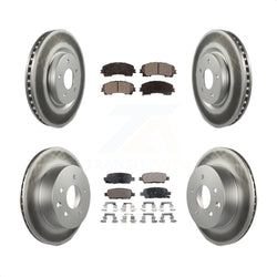 Front Rear Coated Disc Brake Rotors And Semi-Metallic Pads Kit For Nissan Rogue KGF-101156