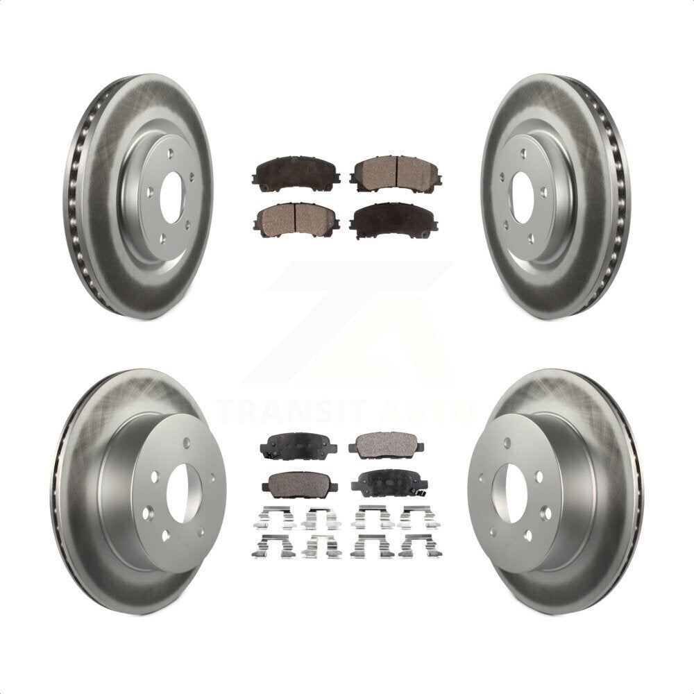 Front Rear Coated Disc Brake Rotors And Semi-Metallic Pads Kit For Nissan Rogue KGF-101156 by Transit Auto