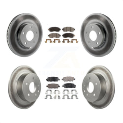 Front Rear Coated Disc Brake Rotors And Semi-Metallic Pads Kit For Nissan Altima KGF-101157