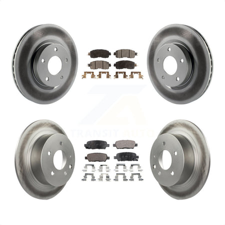 Front Rear Coated Disc Brake Rotors And Semi-Metallic Pads Kit For Nissan Altima KGF-101157 by Transit Auto