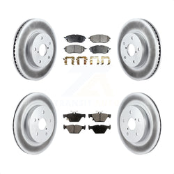 Front Rear Coated Disc Brake Rotors And Semi-Metallic Pads Kit For 2015 Subaru Legacy 2.5L KGF-101159