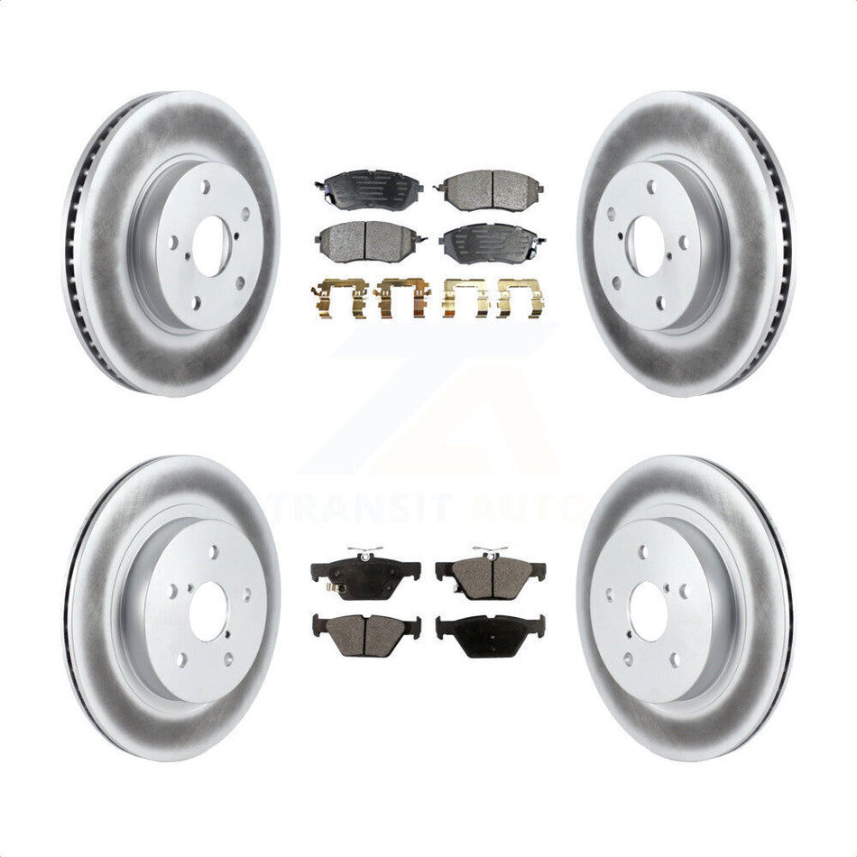 Front Rear Coated Disc Brake Rotors And Semi-Metallic Pads Kit For 2015 Subaru Legacy 2.5L KGF-101159 by Transit Auto